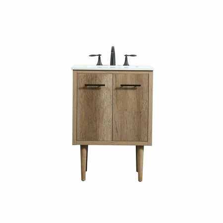 CONVENIENCE CONCEPTS 24 in. Cyrus Single Bathroom Vanity, Natural Oak HI3478378